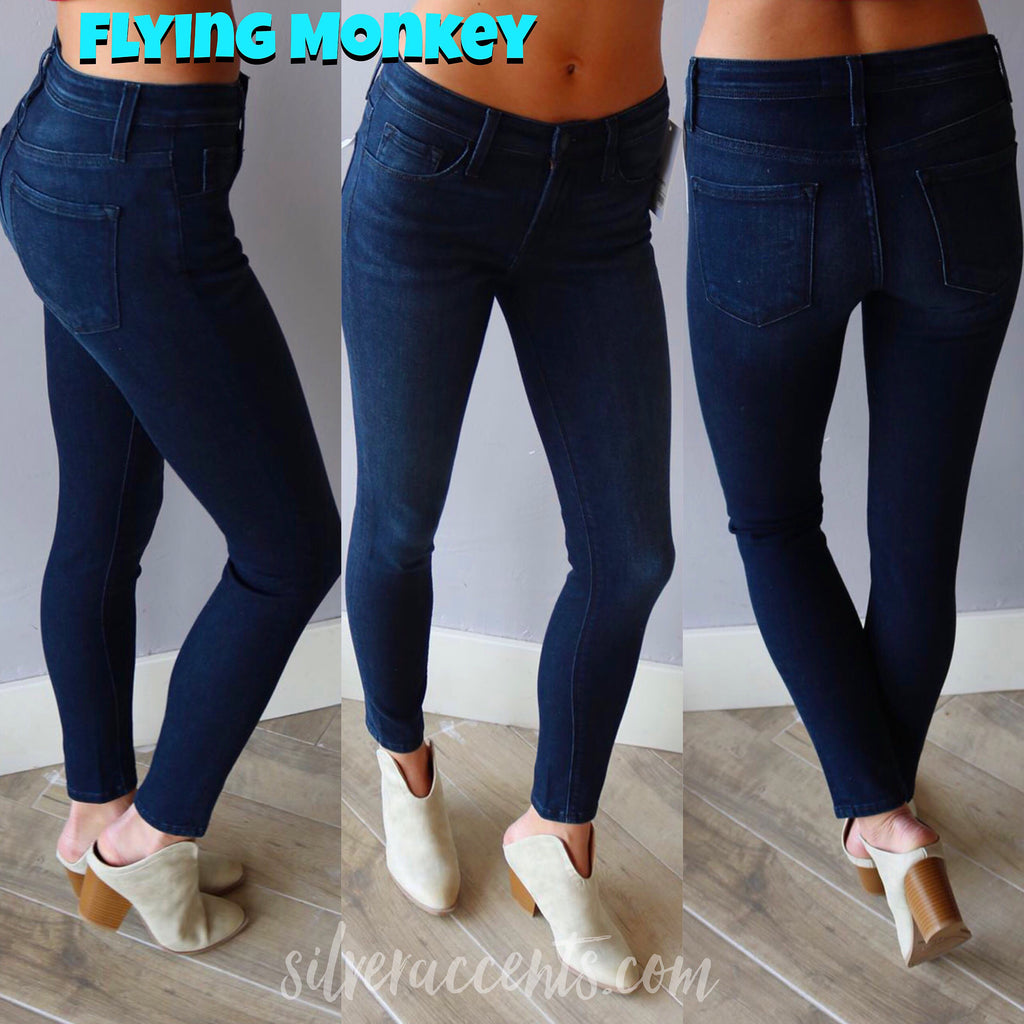FLYING MONKEY MidRise MEET ME HALFWAY Tonal Stitch Ankle Skinny Jean