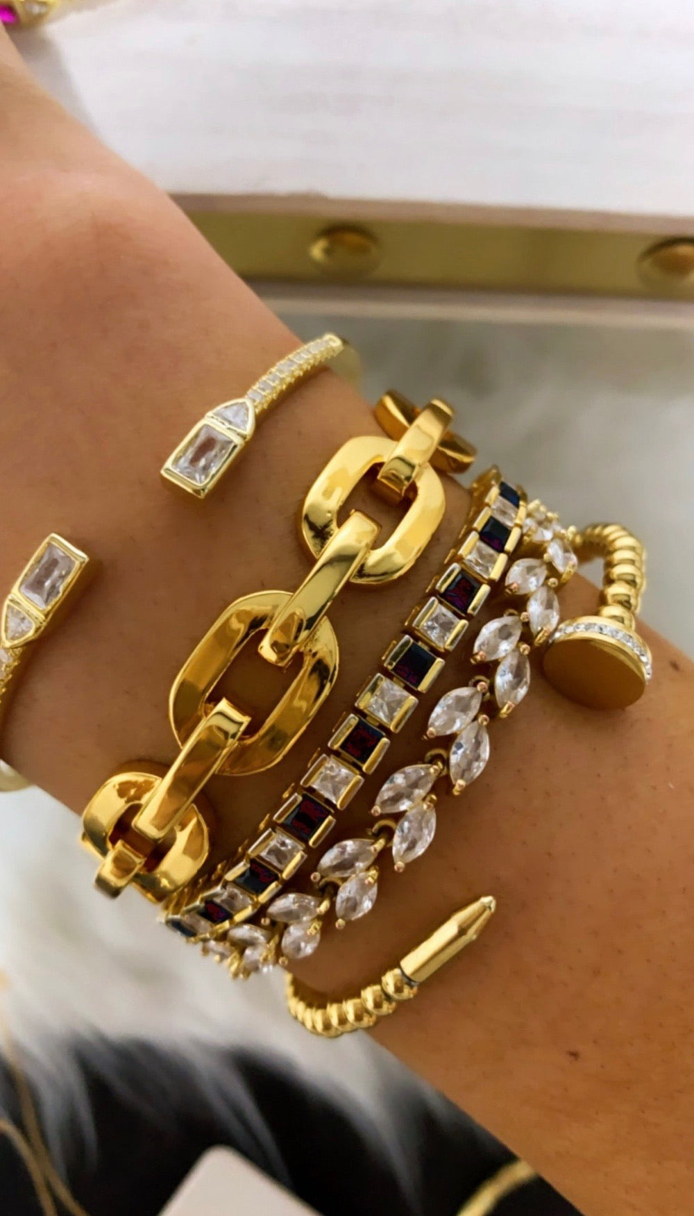 BRACHA Gold BREAKING CHAINS Link Cuff Bracelet