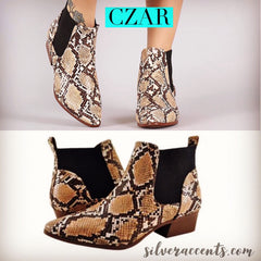 CZAR Python Stretch Pullon Bootie Shoe
