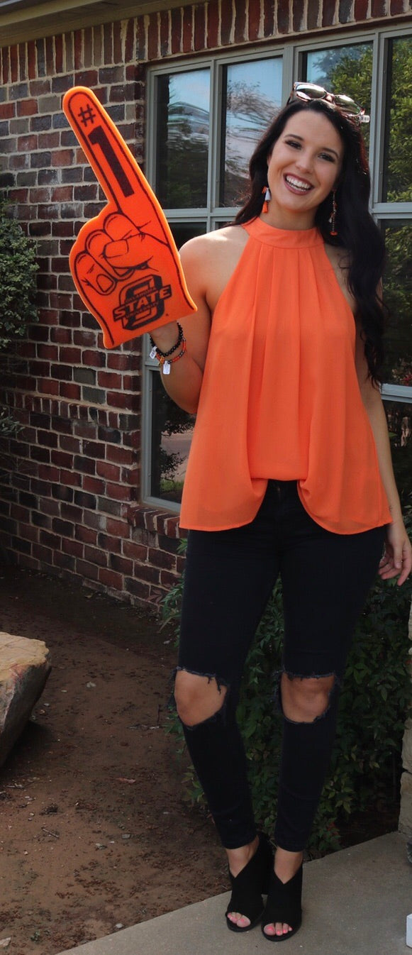 VENGEANCE HiNeck Halter TwistBack Chiffon Top