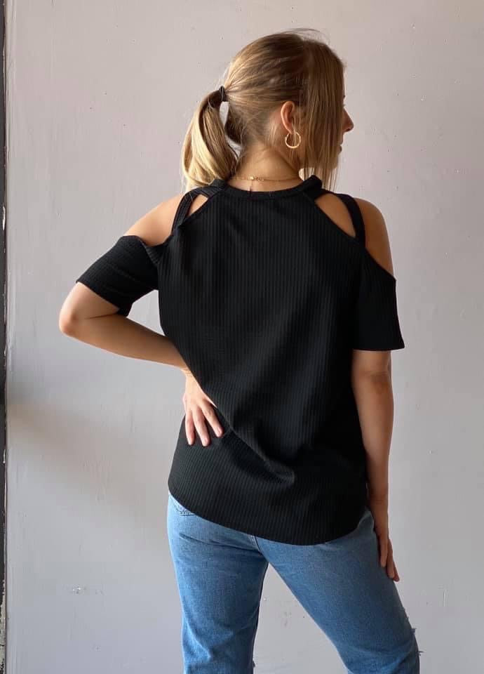 Bibi TERRAIN WaffleKnit Cutout Shoulder Tank Top