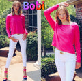 BOBI Boatneck TEMPLE Dropsleeve Slub Top