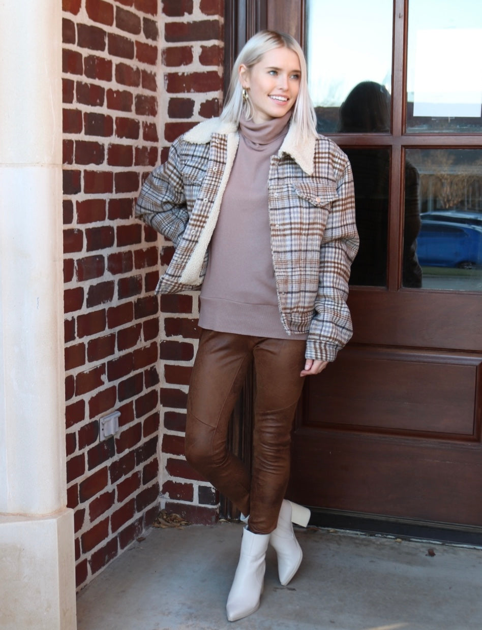 OAT Reversible LEGIT Plaid/Sherpa Trucker Jacket