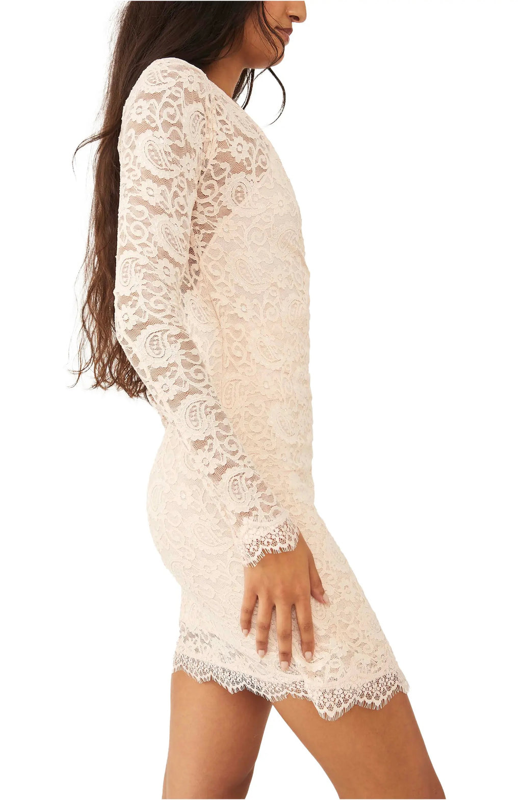 FREE PEOPLE Lace PEARL Mini Wrap Dress