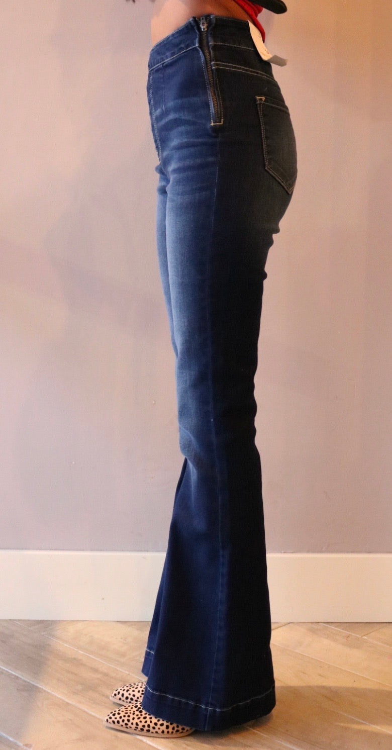 KANCAN BRIDGET Highrise SideZip Flare Jeans