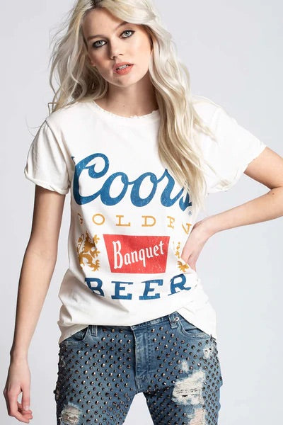 *RECYCLED KARMA RollSleeve COORS Banquet Tee Top
