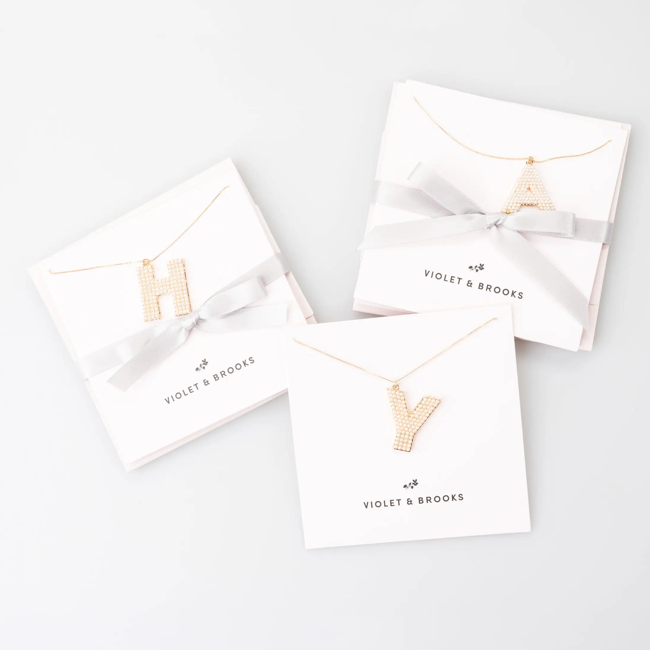 VIOLET & BROOKS Pearl Initial Necklace