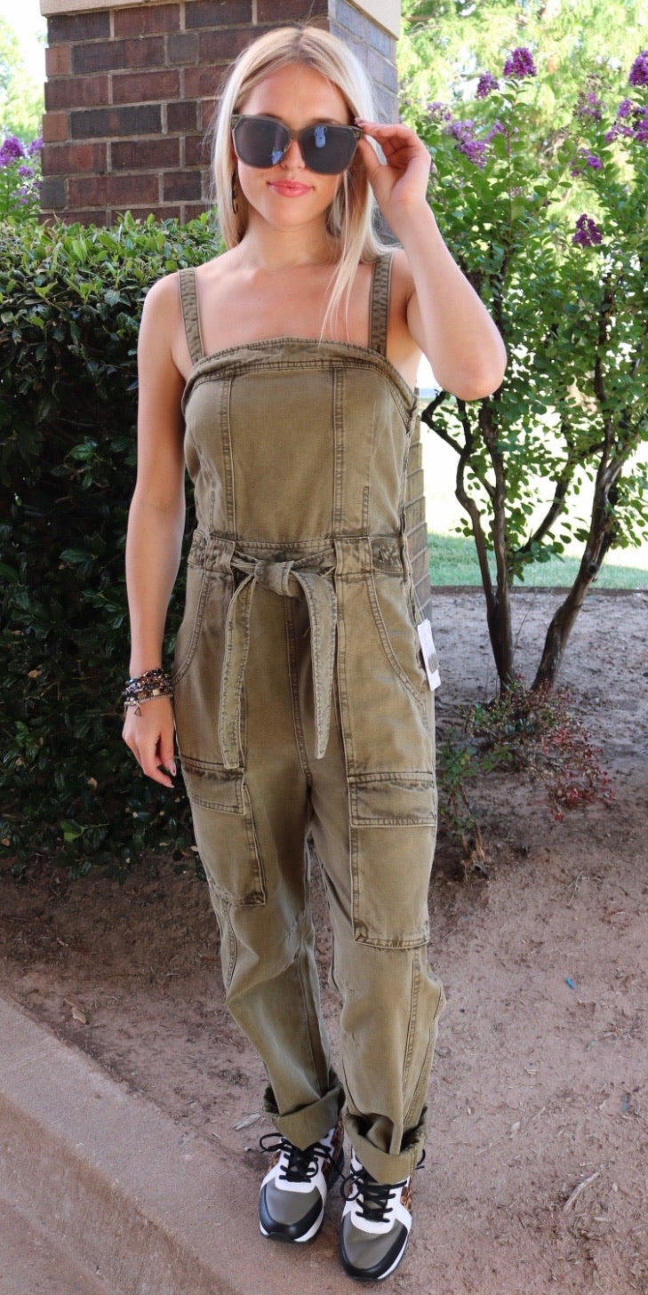 FREE PEOPLE SquareNeck GO WEST Utility Jumpsuit