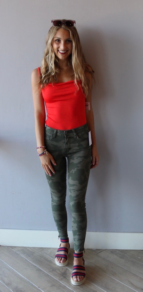 KANCAN HiRise FATIGUES Camo AnkleZip Skinnies