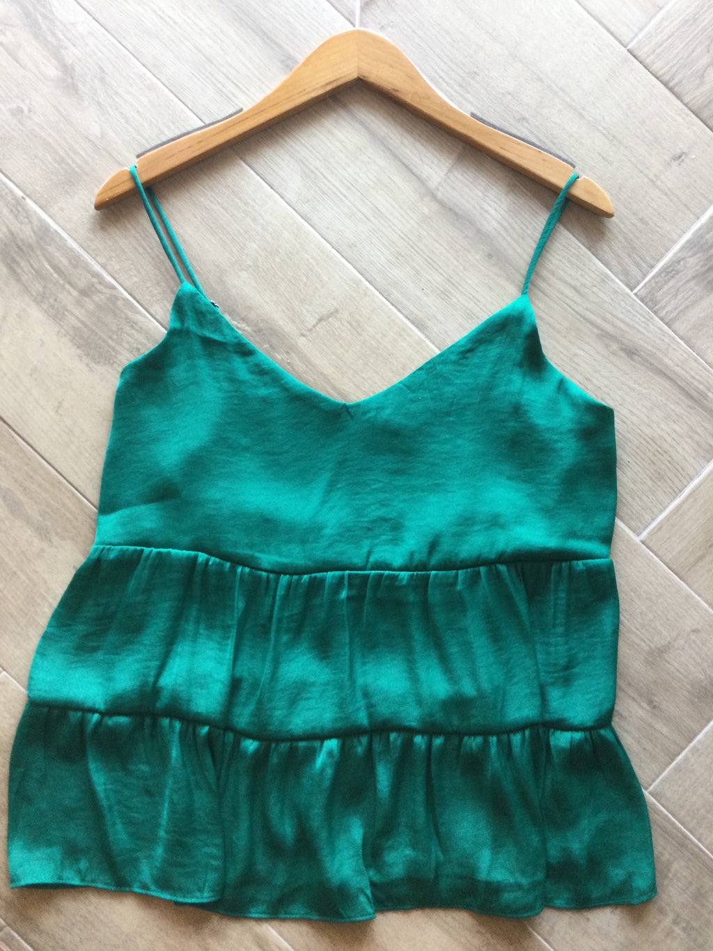 NAKED ZEBRA PROSPER Tiered Cami MatteSatin Tank Top