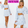 AFFAIR Floral L/S Smock Crop Top
