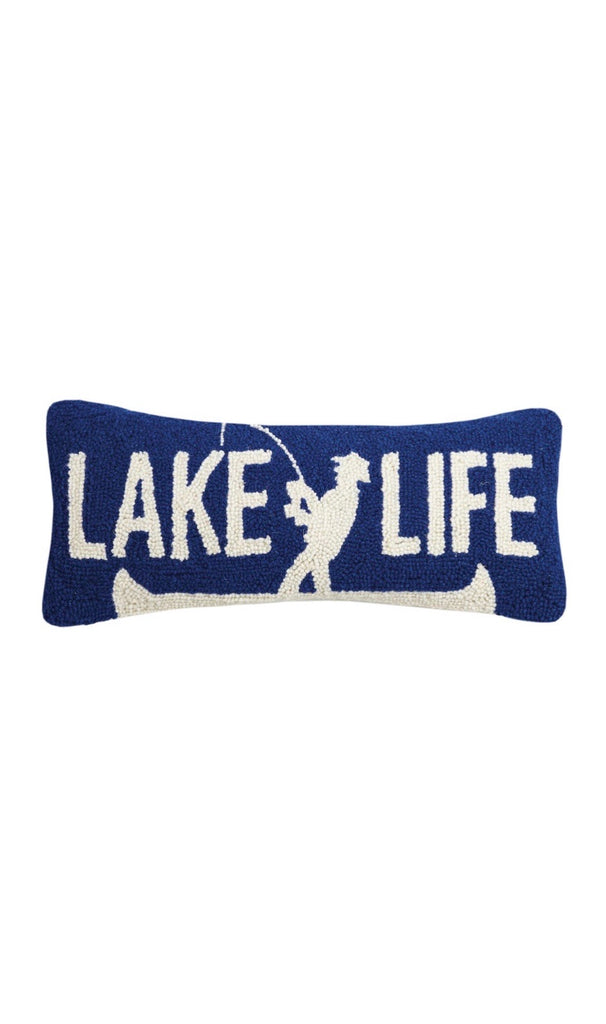 PH HandHooked LAKE LIFE Fisherman Pillow