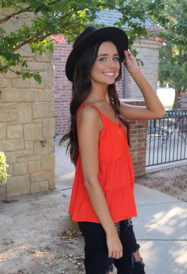 NAKED ZEBRA PROSPER Tiered Cami MatteSatin Tank Top