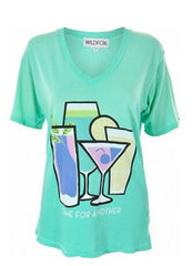 WILDFOX COUTURE Mint Chip TIME FOR ANOTHER V-Neck Tee