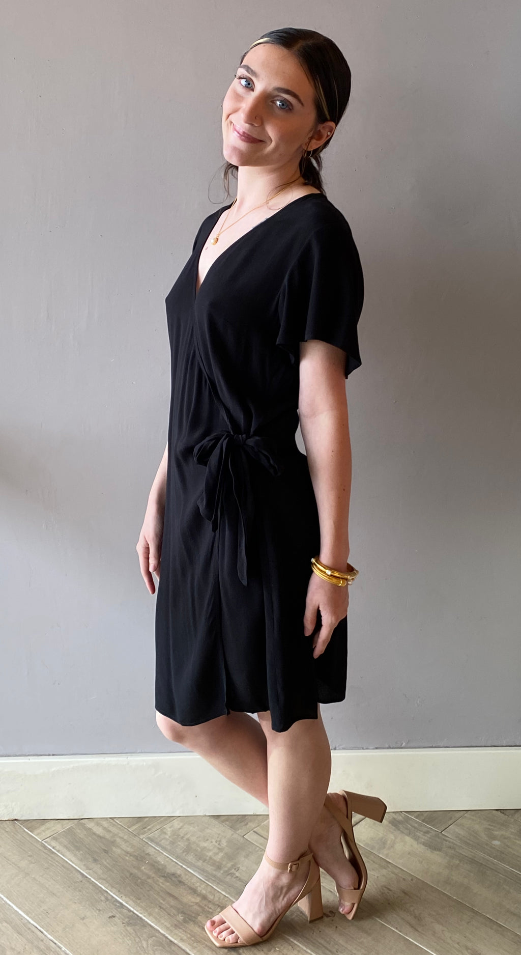 BOBIBLACK Flutter Sleeve AVA Beach Crepe Dress