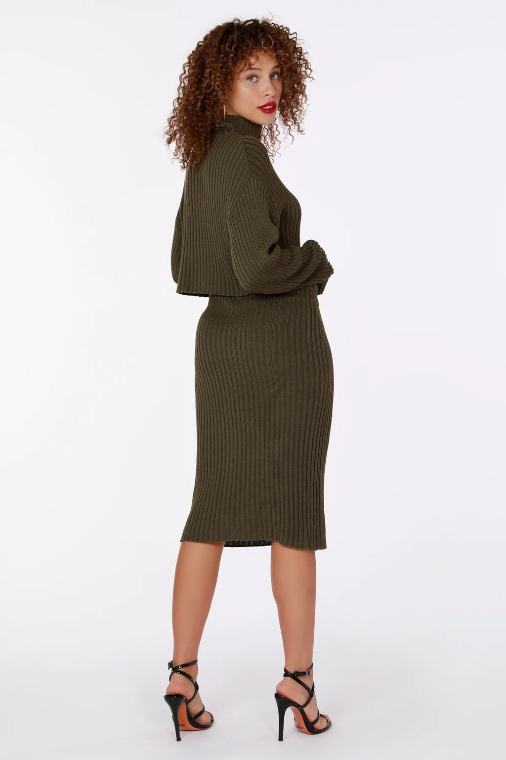 BOBI BLACK Button CURIOUS Midi Skirt