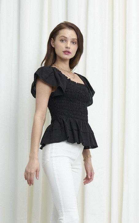 Smocked STAGE Tiered Ruffle Top