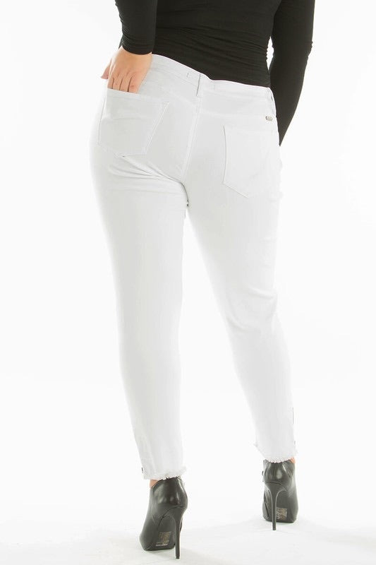 MESMERIZE Curvy Ankle Zip Skinny Jeans