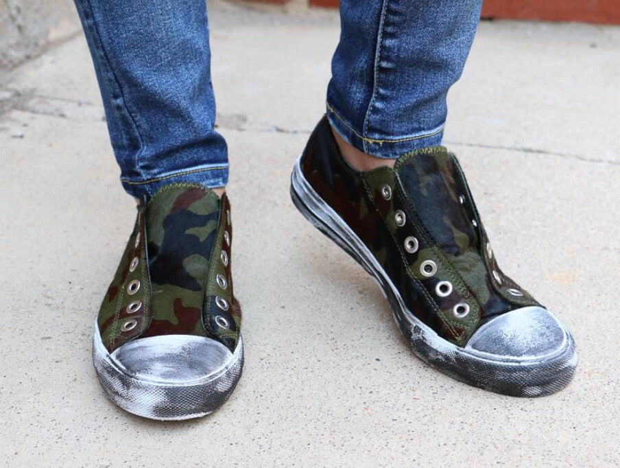 NAUGHTY MONKEY Vintage Distressed SHALOMAR Ponyhair Sneaker Shoe