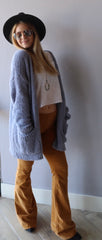 COMMIT Sherpa PopcornKnit Pocket Open Cardigan Top