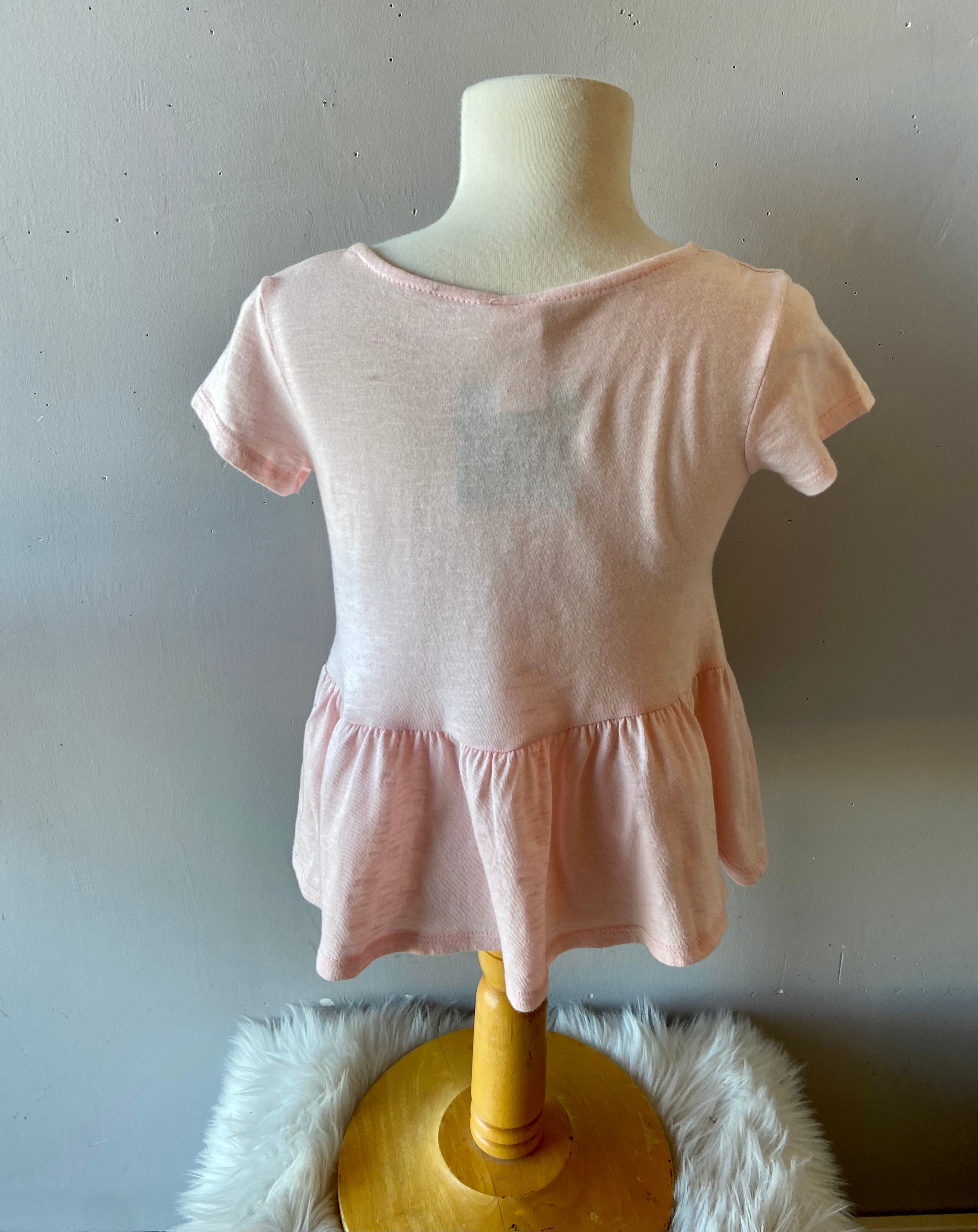 FREELOADER Pink FERRIS RuffleBottom ScoopNeck Top