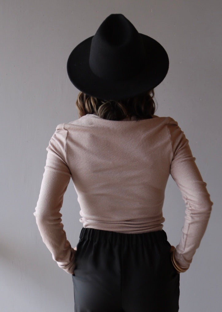 MICHAEL STARS RoucheSleeve BARBARA ScoopNeck ShineJersey Top