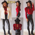 EXPO PuffSleeve MockNeck Bodysuit