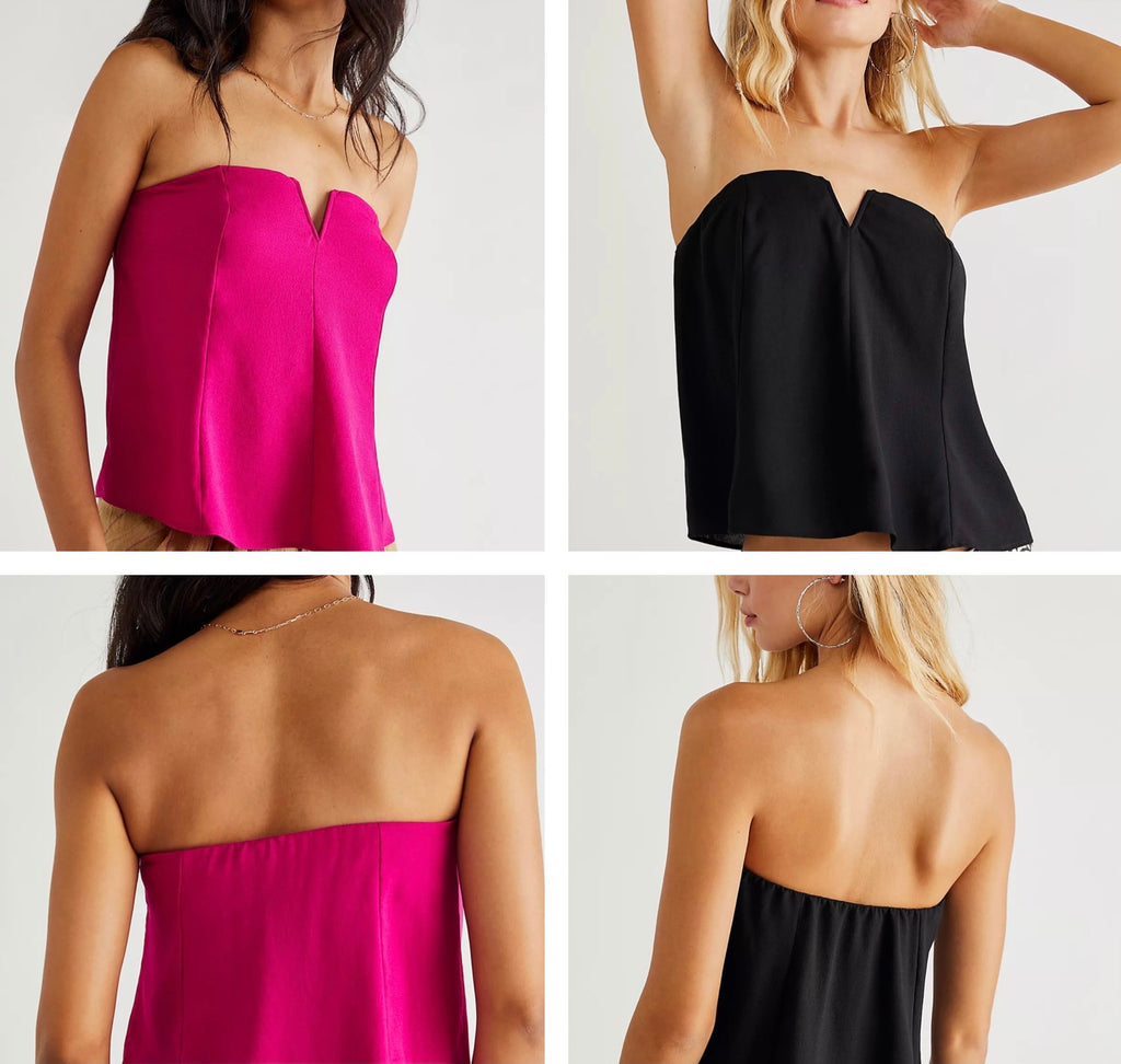 FREE PEOPLE V Cut Out TOSS IT ON Tube Top