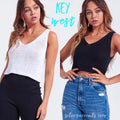 KEY WEST V-Neck Crop Lightweight Sweater Top