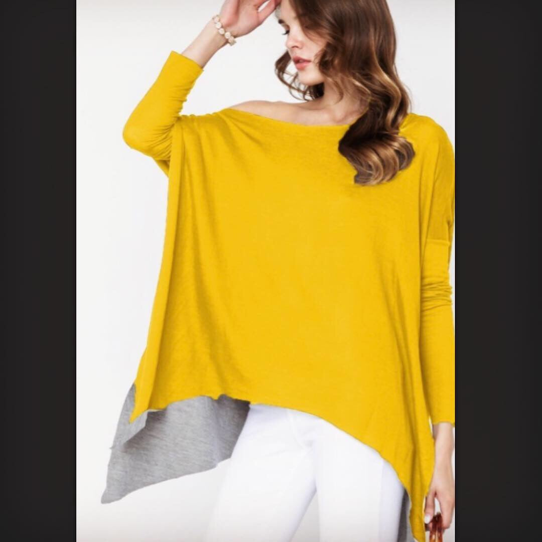 DELOZIER Super Soft Terry Asymmetric Tunic Top