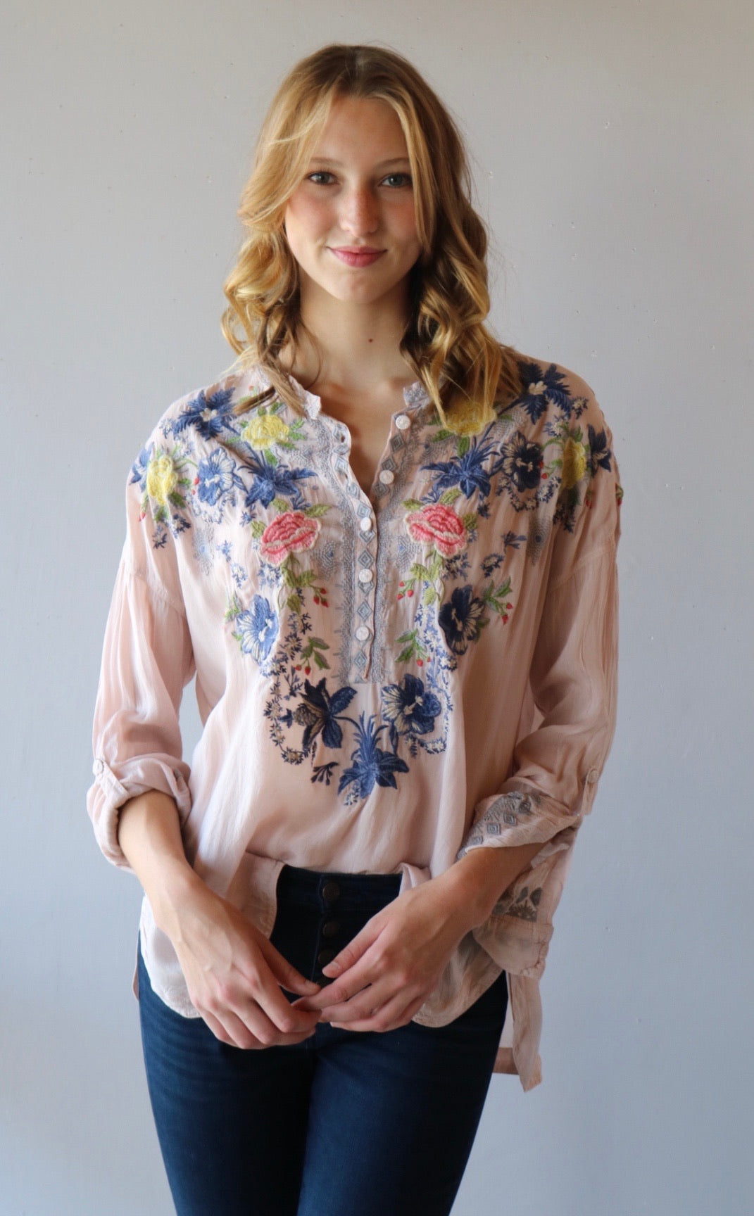 JOHNNY WAS Embroidered ODETTE Blouse Top