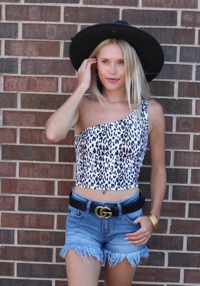 Peach Love California EXPRESSIONS OneShoulder Knit Tank Top