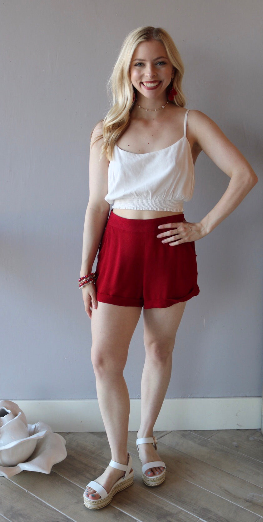 TAILGATE SmockWaist Crop Cami Top