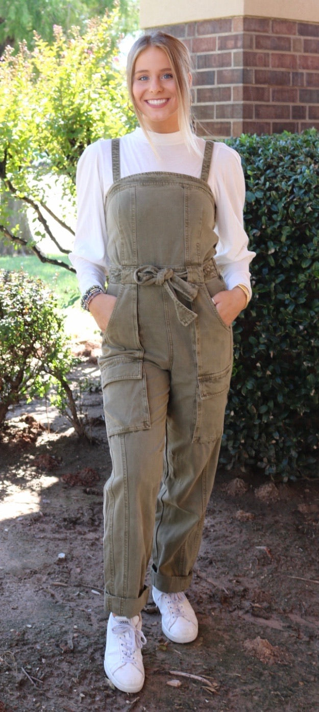 FREE PEOPLE SquareNeck GO WEST Utility Jumpsuit