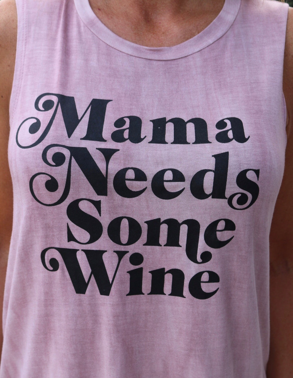 Zutter MAMA NEEDS SOME WINE DipDye Graphic Print Tank Top
