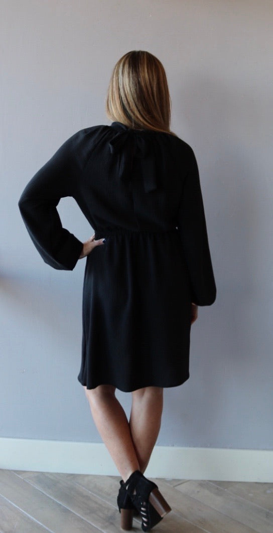 VINDICATE Tie MockNeck LongSleeve Dress