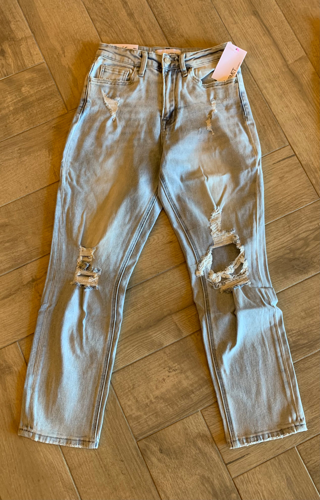 VERVET Distressed ERIKA Stretch Mom Jean