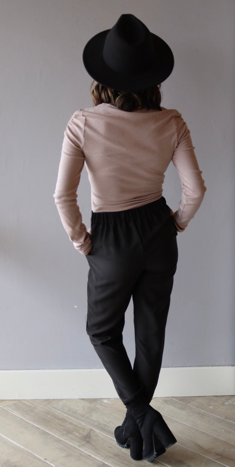 MICHAEL STARS RoucheSleeve BARBARA ScoopNeck ShineJersey Top