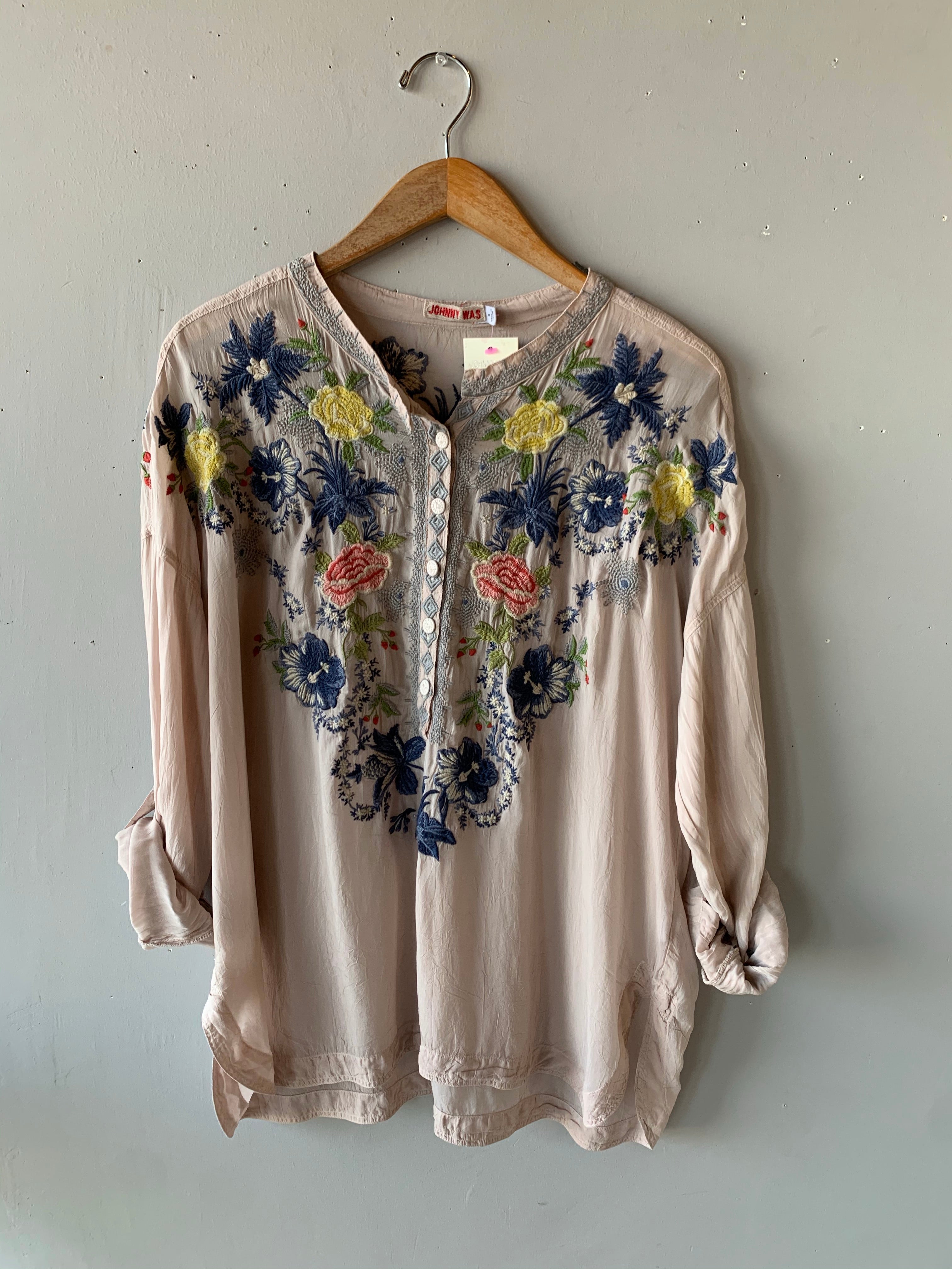 JOHNNY WAS Embroidered ODETTE Blouse Top