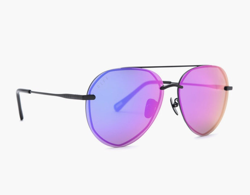 DIFF LENOX Aviator Sunglasses – Silver Accents
