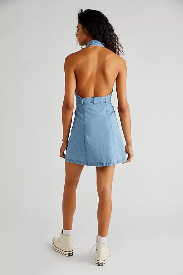 FREE PEOPLE Denim SAMI Mini Dress