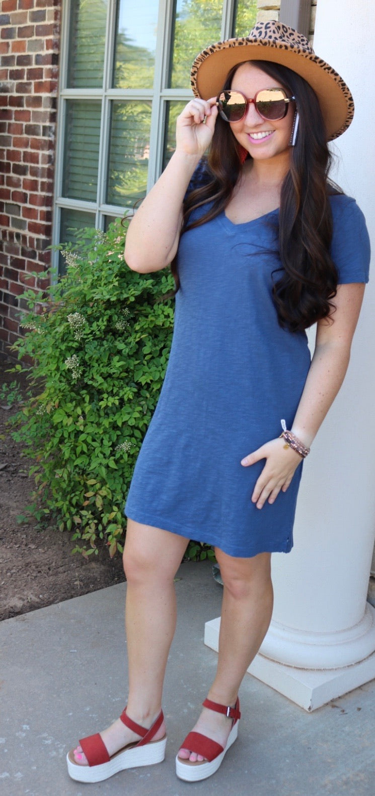 BOBI V-Neck BOURNE RawHem T-Shirt Dress