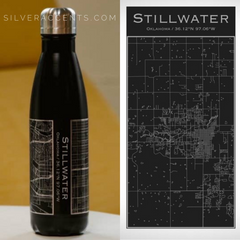 ROAD TAKEN Engraved Map Insulated Bottle