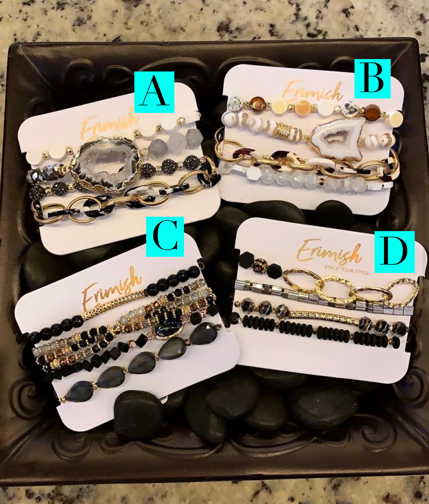 ERIMISH 4pc Bracelet Stack Set