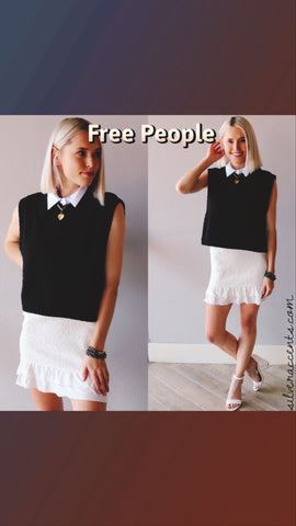 FREE PEOPLE Collared WINDING ROAD Sweater Vest Tank Top