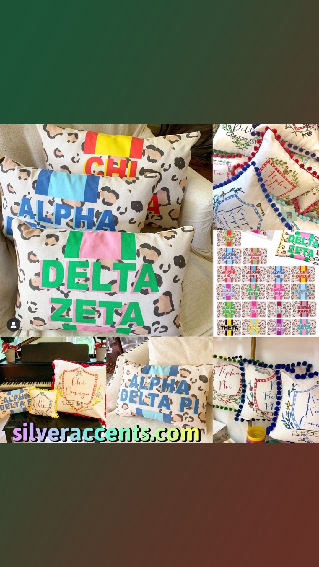 OTM Sorority CHEETAH Throw Pillow