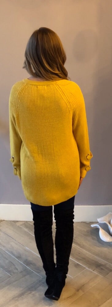 WINDSOR LaceUp Neck Tunic Sweater Top