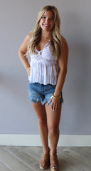 FREE PEOPLE Crochet Lace ADELLA Tiered Cami Top
