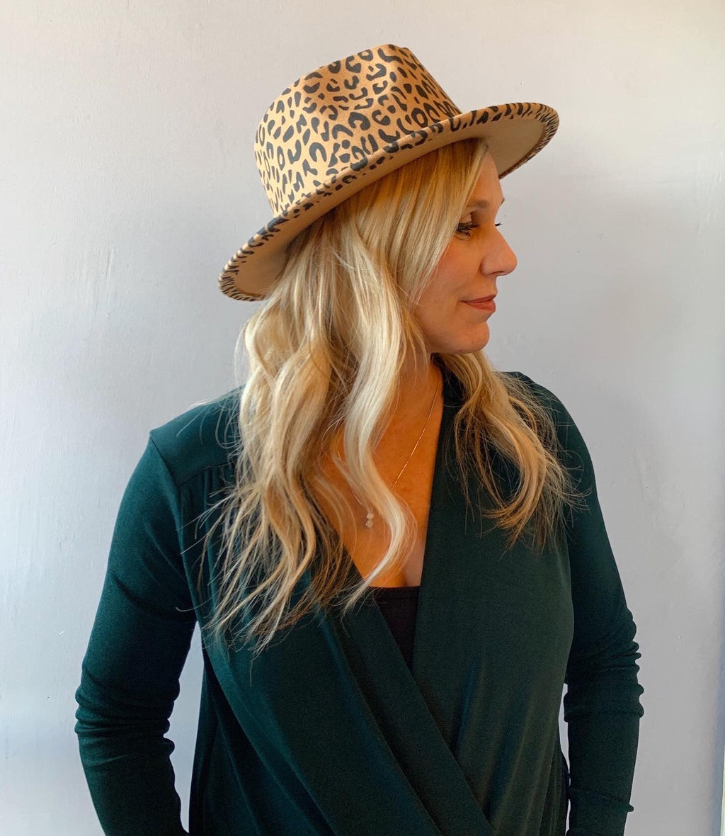 Leopard Print Panama WideBrim Hat