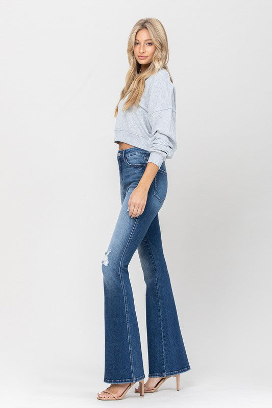 VERVET Hi~Rise BELLA Distressed Flare Jean